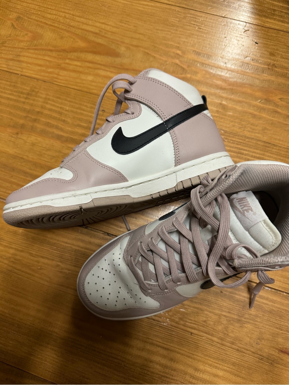 Nike Women's High-Top Sneakers in Pale Pink, White and Black